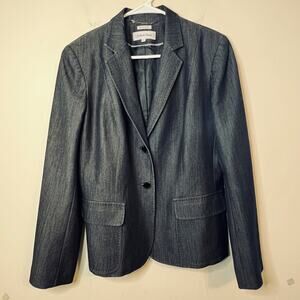 Calvin Klein Women’s Blazer Size 12 Dark Gray 2 Button Business Bossgirl Stretch